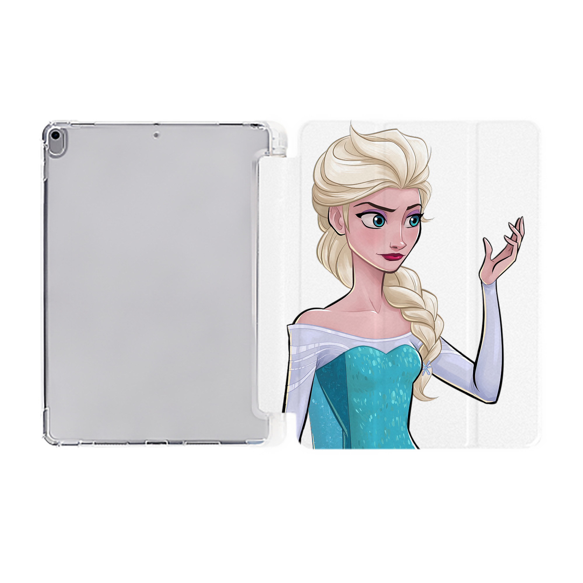 （画像用） アナと雪の女王 アンナ エルサ Frozen Anna Elsa IPad ケース ペン収納付き 三つ折りスタンド PUレザー×シリコン 対応機種9.5/10.5/10.9インチ